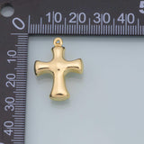 Cross charm koi gold Cross charm 22K Gold Filled for Charm Bar Bracelets and Necklaces Charms