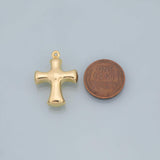 Cross charm koi gold Cross charm 22K Gold Filled for Charm Bar Bracelets and Necklaces Charms