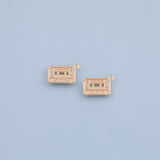 Cassette Tape Charm 18k Gold Filled charm bar charms for bracelets and necklaces minimalist cz pave silver for jewelry making diy