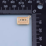 Cassette Tape Charm 18k Gold Filled charm bar charms for bracelets and necklaces minimalist cz pave silver for jewelry making diy
