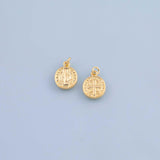 Saint Benedict charm San Benito charm 18k Gold Filled charm bar charms for bracelets and necklaces minimalist cz pave silver for jewelry