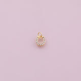 Horseshoe charm 18k Gold Filled charm bar charms for bracelets and necklaces minimalist cz pave silver for jewelry making diy