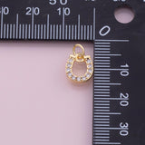 Horseshoe charm 18k Gold Filled charm bar charms for bracelets and necklaces minimalist cz pave silver for jewelry making diy