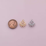 Evil eye sun burst lashes charm 18k Gold Filled charm bar charms for bracelets and necklaces minimalist cz pave silver for jewelry making