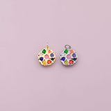 Color Palette charm 18k Gold Filled charm bar charms for bracelets and necklaces minimalist cz pave silver for jewelry making diy