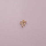Bow Ribbon charm 18k Gold Filled charm bar charms for bracelets and necklaces minimalist cz pave silver for jewelry making diy