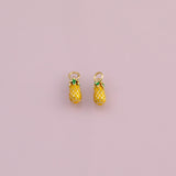 Pineapple fruit charm 18k Gold Filled charm bar charms for bracelets and necklaces minimalist cz pave silver for jewelry making diy