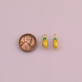 Pineapple fruit charm 18k Gold Filled charm bar charms for bracelets and necklaces minimalist cz pave silver for jewelry making diy