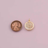 Mother of pearl Sun charm 18k Gold Filled charm bar charms for bracelets and necklaces minimalist cz pave silver for jewelry making diy