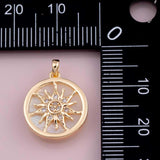 Mother of pearl Sun charm 18k Gold Filled charm bar charms for bracelets and necklaces minimalist cz pave silver for jewelry making diy