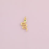 Snake charm 18k Gold Filled charm bar charms for bracelets and necklaces minimalist cz pave silver for jewelry making diy