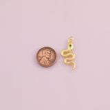 Snake charm 18k Gold Filled charm bar charms for bracelets and necklaces minimalist cz pave silver for jewelry making diy