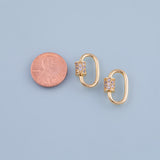 Carabiner Screw Clasp Pave 10x20mm 18K Gold Filled charm bar charms for bracelets and necklaces gf silver minimalist diy jewelry making