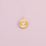 Sun burst crystal charm 18k Gold Filled charm bar charms for bracelets and necklaces minimalist cz pave silver for jewelry making diy