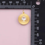 Sun burst crystal charm 18k Gold Filled charm bar charms for bracelets and necklaces minimalist cz pave silver for jewelry making diy