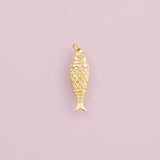 Fish charm 18k Gold Filled charm bar charms for bracelets and necklaces minimalist cz pave silver for jewelry making diy