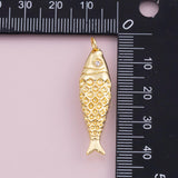 Fish charm 18k Gold Filled charm bar charms for bracelets and necklaces minimalist cz pave silver for jewelry making diy