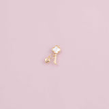 Key charm mother of pearl 18k Gold Filled charm bar charms for bracelets and necklaces minimalist cz pave silver for jewelry making diy