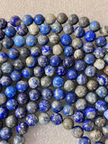 Natural Lapis Beads - No dye, High B Quality in Round, 2mm, 3mm, 4mm, 6mm, 8mm, 10mm, 12mm -Full Strand 15.5 inch Strand Smooth
