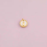 Mary jesus white enamel charm 18k Gold Filled charm bar charms for bracelets and necklaces minimalist cz pave silver for jewelry making diy