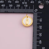 Mary jesus white enamel charm 18k Gold Filled charm bar charms for bracelets and necklaces minimalist cz pave silver for jewelry making diy