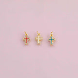 Cross charm enamel charm 18k Gold Filled charm bar charms for bracelets and necklaces minimalist cz pave silver for jewelry making diy