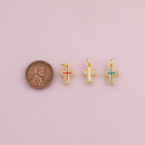Cross charm enamel charm 18k Gold Filled charm bar charms for bracelets and necklaces minimalist cz pave silver for jewelry making diy