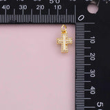 Cross charm enamel charm 18k Gold Filled charm bar charms for bracelets and necklaces minimalist cz pave silver for jewelry making diy