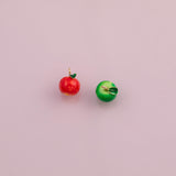 Apple charm enamel fruit charm 18k Gold Filled charm bar charms for bracelets and necklaces minimalist cz pave silver for jewelry making diy