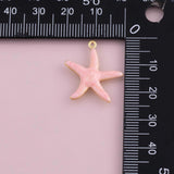 Starfish star fish charm enamel ocean beach summer charm 18k Gold Filled charm bar charms for bracelets and necklaces cz pave silver
