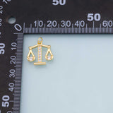 Scale of justice libra charm 18k Gold Filled Charm Bar Bracelets and Necklaces Silver Pave CZ Minimalist Charms