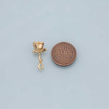 Rose Flower Charms 18k Gold Filled for Charm Bar Bracelets and Necklaces White Gold Silver Pave CZ Minimalist Charms
