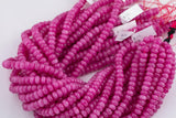 Deep Lilac Fuchsia Purple Jade Beads Roundel 8mm - Full Strand 15.5 inch Strand AAA Quality Smooth