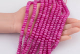 Deep Lilac Fuchsia Purple Jade Beads Roundel 8mm - Full Strand 15.5 inch Strand AAA Quality Smooth