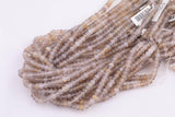 Natural Gray Agate Beads 6mm Roundel Rondelle Translucent Beads 15.5" Strand Smooth