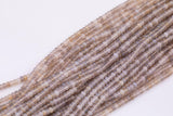 Natural Gray Agate Beads 6mm Roundel Rondelle Translucent Beads 15.5" Strand Smooth