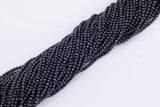 Natural Black Spinel Beads Diamond Cut Round 2mm 3mm Beads 15.5" Strands