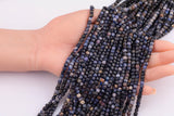 Natural Sapphire Beads Cube Shaped Beads 4mm Beads 15.5" Strands Real Sapphire Untreated Diamond Cut