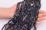 Natural Sapphire Beads Cube Shaped Beads 4mm Beads 15.5" Strands Real Sapphire Untreated Diamond Cut