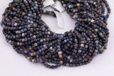 Natural Sapphire Beads Cube Shaped Beads 4mm Beads 15.5" Strands Real Sapphire Untreated Diamond Cut