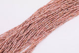 Natural Rhodochrosite Beads 2mm Diamond Cut Round Beads 15.5" Strands