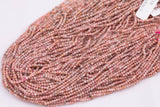 Natural Rhodochrosite Beads 2mm Diamond Cut Round Beads 15.5" Strands
