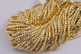 Gold Hematite Cube Beads 3mm 4mm Very Nice Color Beads 15.5" Strands