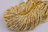 Gold Hematite Cube Beads 3mm 4mm Very Nice Color Beads 15.5" Strands
