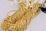 Gold Hematite Cube Beads 3mm 4mm Very Nice Color Beads 15.5" Strands