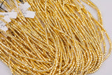 Gold Hematite Cube Beads 3mm 4mm Very Nice Color Beads 15.5" Strands