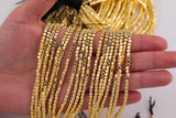Gold Hematite Cube Beads 3mm 4mm Very Nice Color Beads 15.5" Strands
