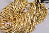 Gold Hematite Cube Beads 3mm 4mm Very Nice Color Beads 15.5" Strands
