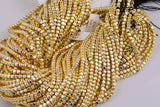 Gold Hematite Cube Beads 3mm 4mm Very Nice Color Beads 15.5" Strands