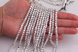 Silver Hematite Cube Beads 3mm 4mm Very Nice Color Beads 15.5" Strands